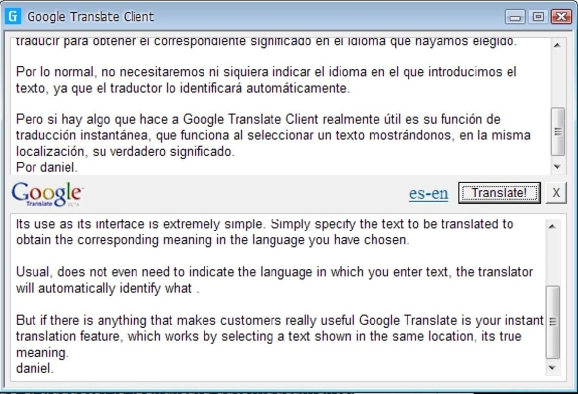 Phần mềm Google Translate Client
