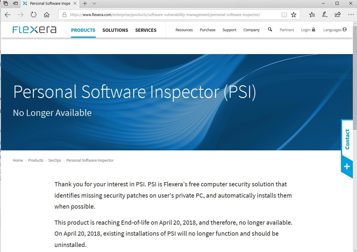 Phần mềm Secunia Personal Software Inspector