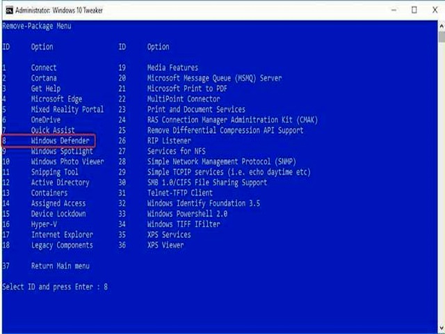 Sửa lỗi Full Disk bằng cách gỡ trình diệt virus Windows Defender