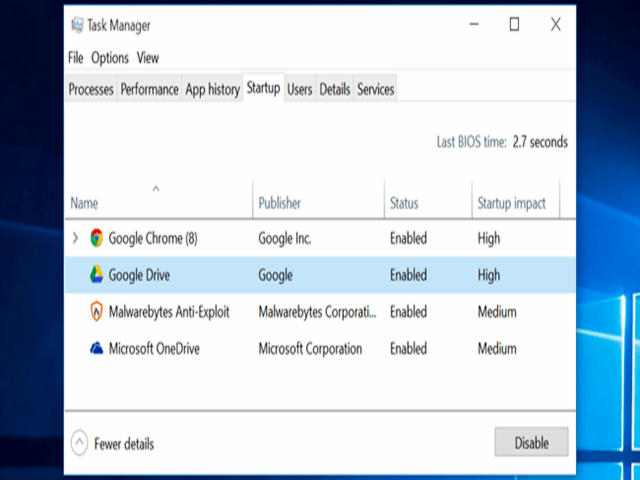 Sửa lỗi Full Disk bằng cách tắt các phần mềm chạy ngầm