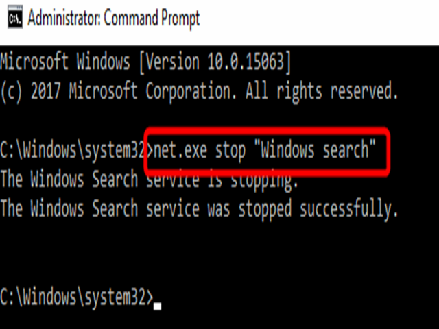 Sửa lỗi Full Disk bằng cách tắt Windows Search