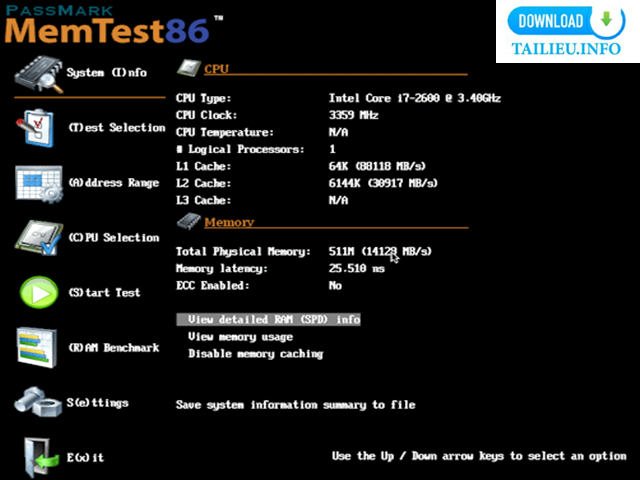 Test RAM bằng cách sử dụng phần mềm Memtest86